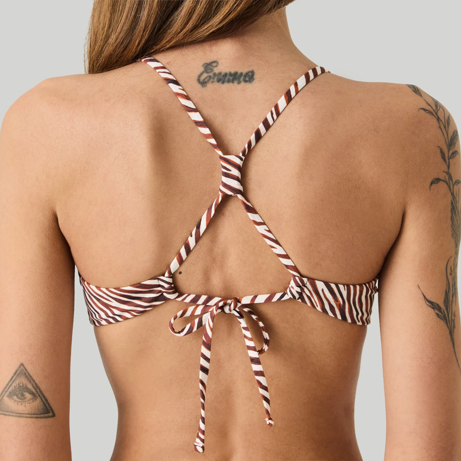 Zebra Print Scoop Top- Beige - Image 6